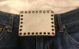 White Leather Rectangle